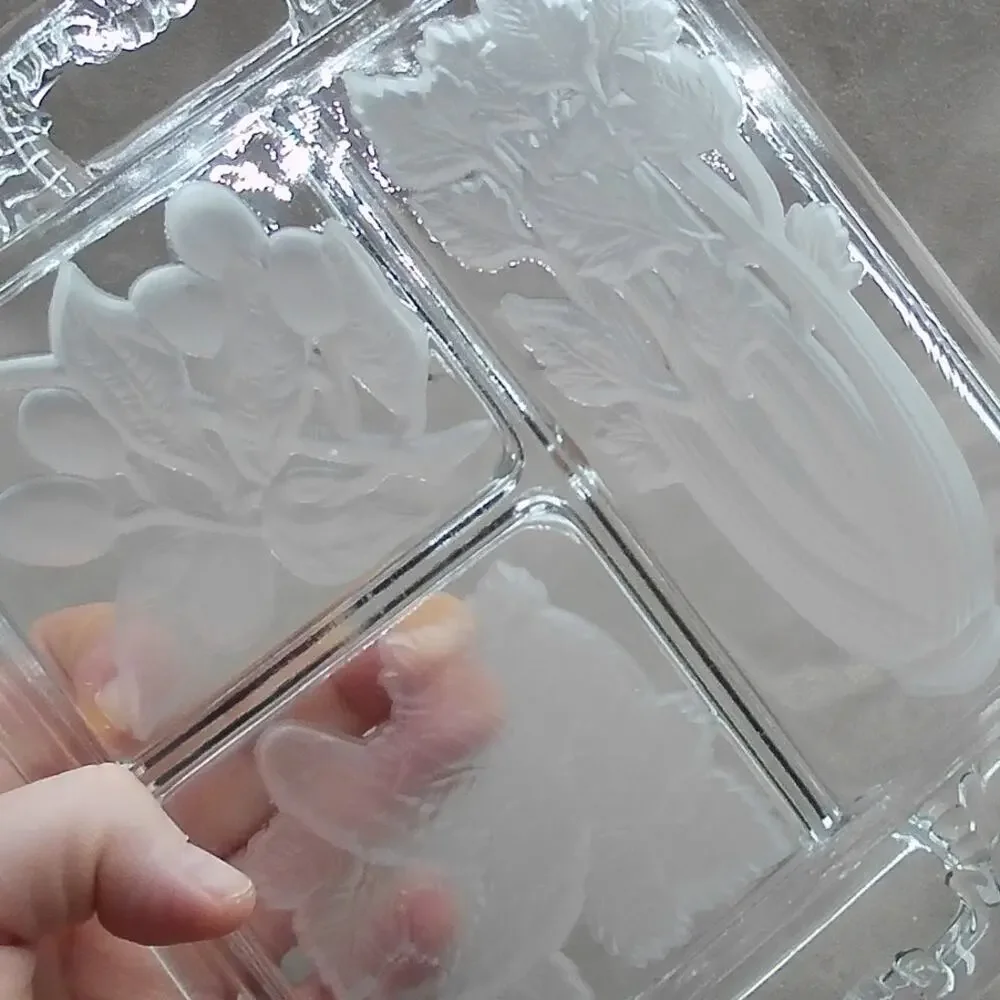 Imperial Glass Ohio 3 Part Relish Intaglio 9